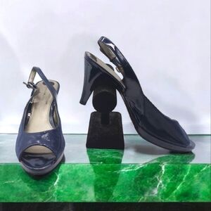 Elegant Bandolino Navy Slingback Heels BDMORVEN Sz 10